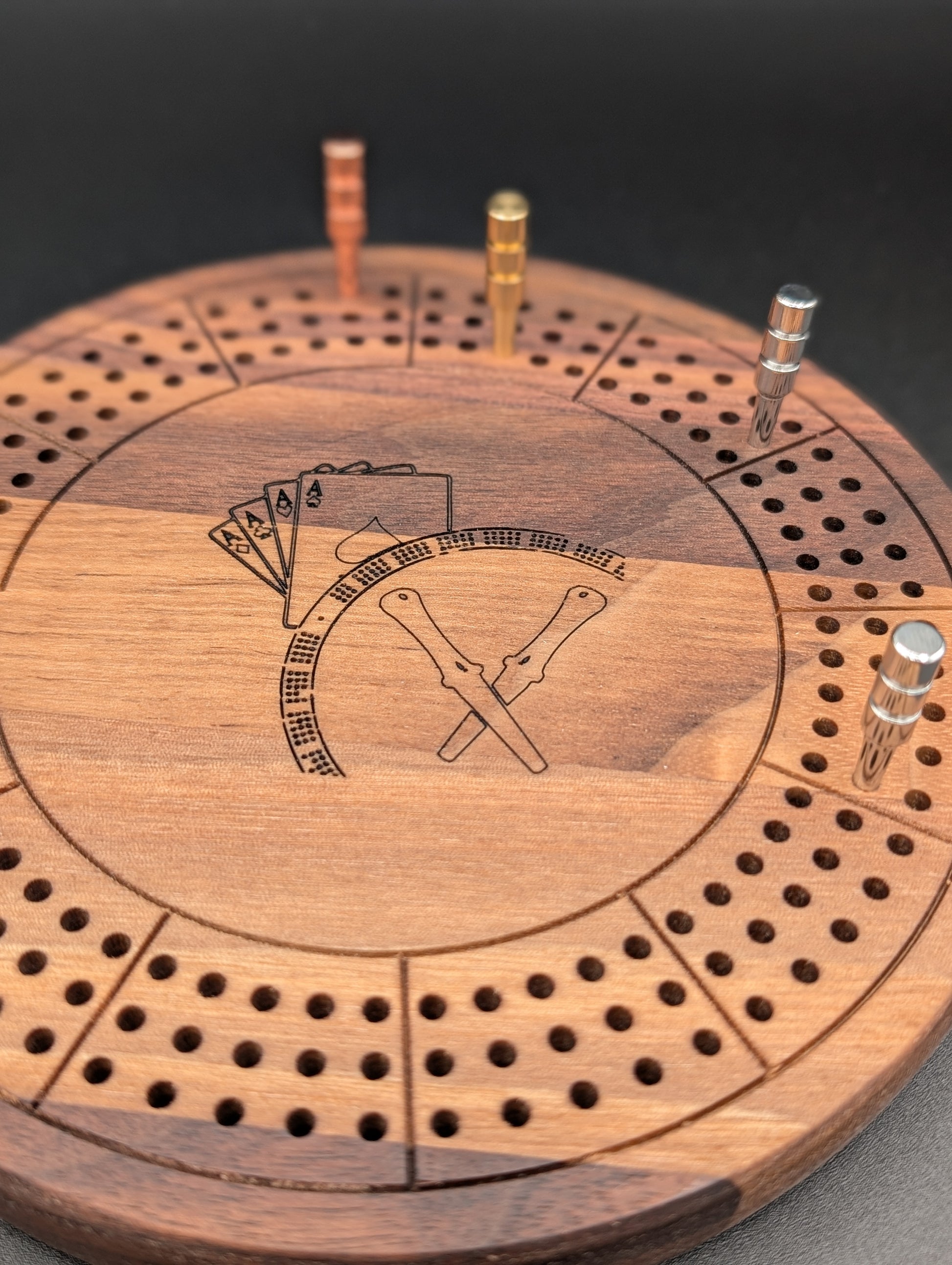 Mini planches de crible en noyer / Walnut Mini Cribbage Boards